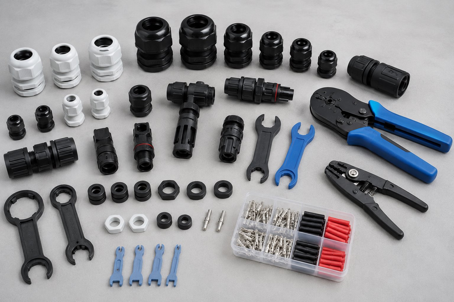 Complete cable glands and PV electrical accessories