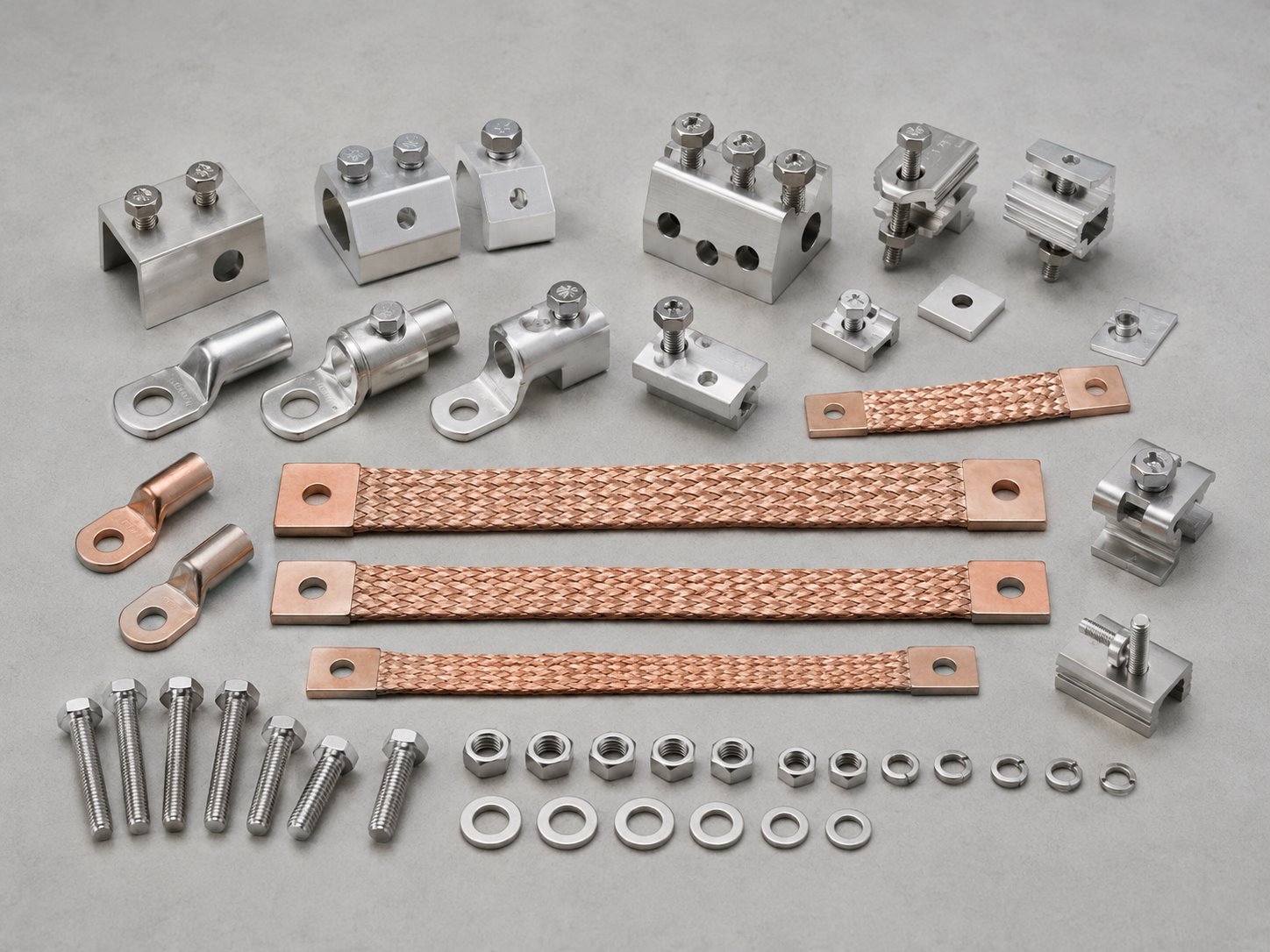 Solar grounding lugs and mounting accessories